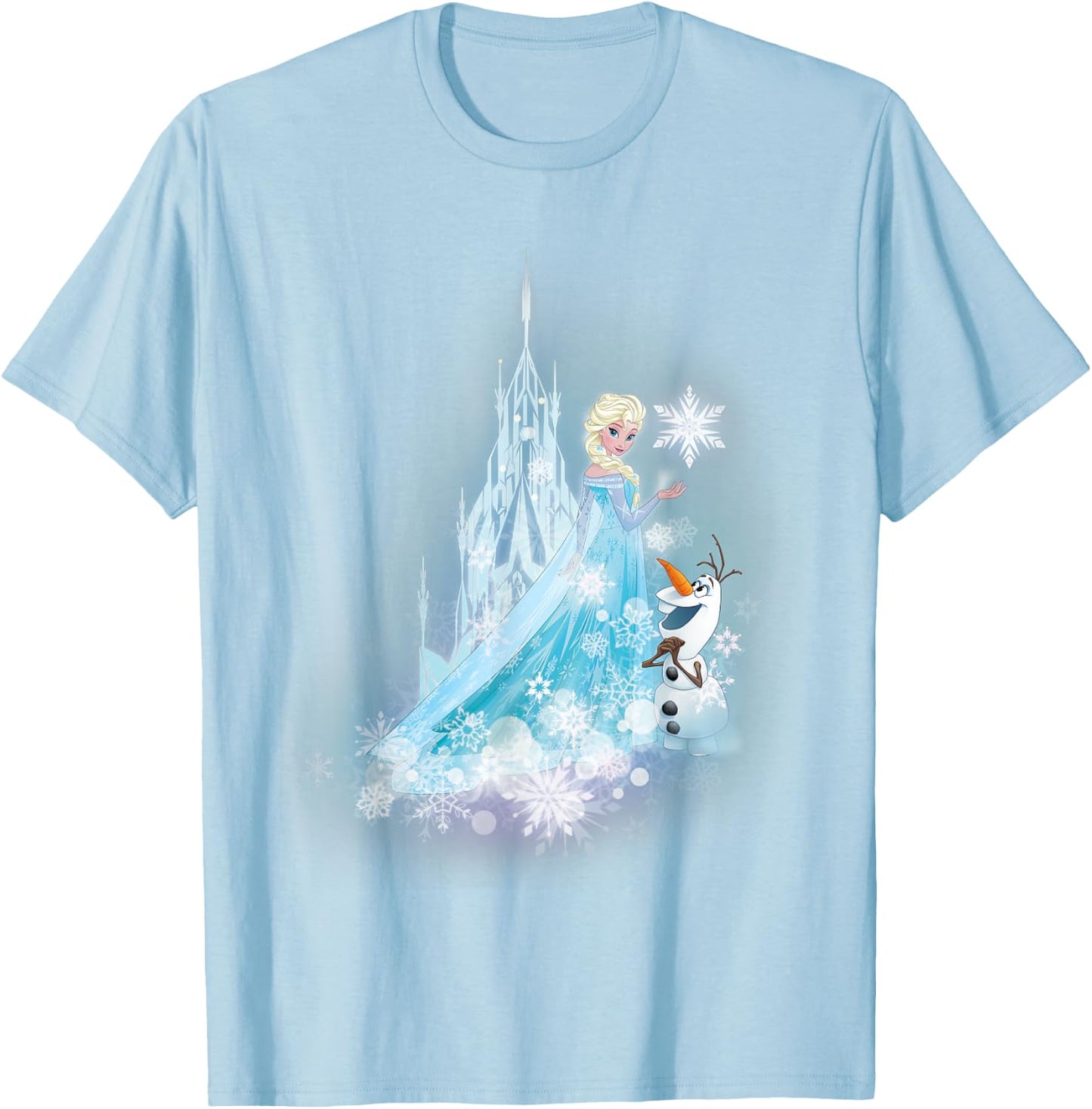 Frozen Elsa And Olaf Winter Magic T-Shirt - T-Shirt | Light Blue