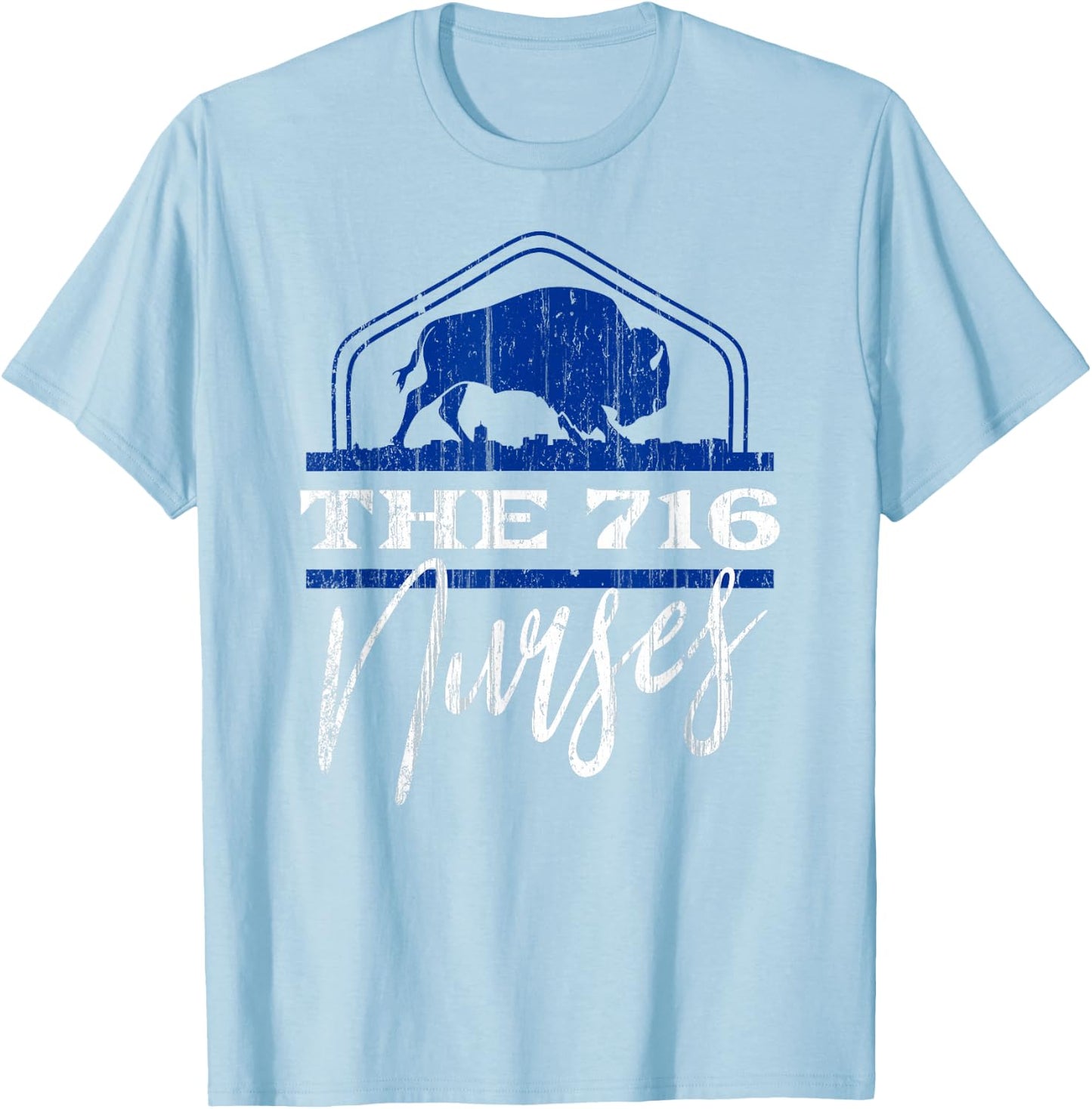 B-LO Nurses Buffalo NY Pride Design T-Shirt - T-Shirt | Light Blue