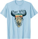 Stay Wild Roam Free Vintage Buffalo Desert Skull T-Shirt - T-Shirt | Light Blue