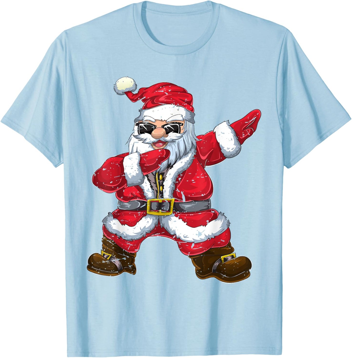 Vintage Christmas Boys Kids Men Xmas Gifts Dabbing Santa T-Shirt - T-Shirt | Light Blue