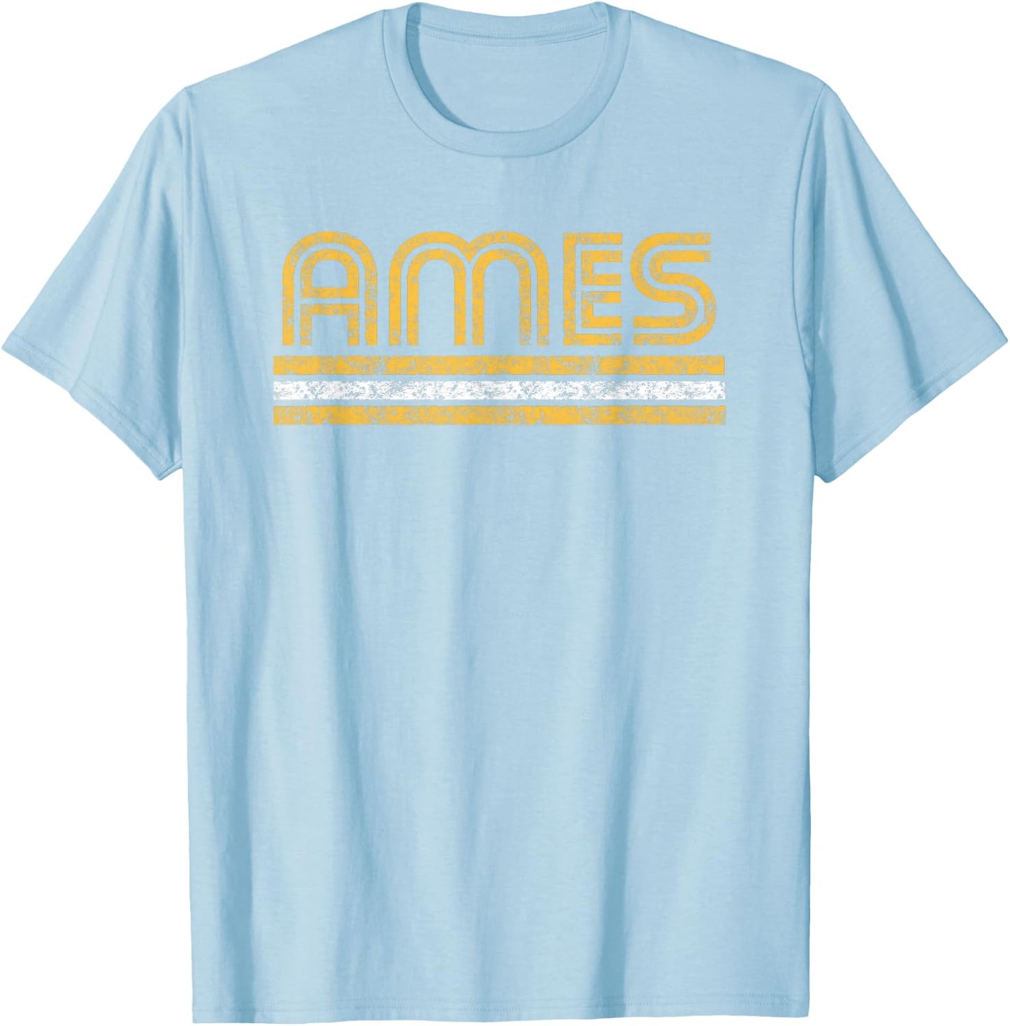 Ames Iowa Retro Vintage Curve T-Shirt - T-Shirt | Light Blue