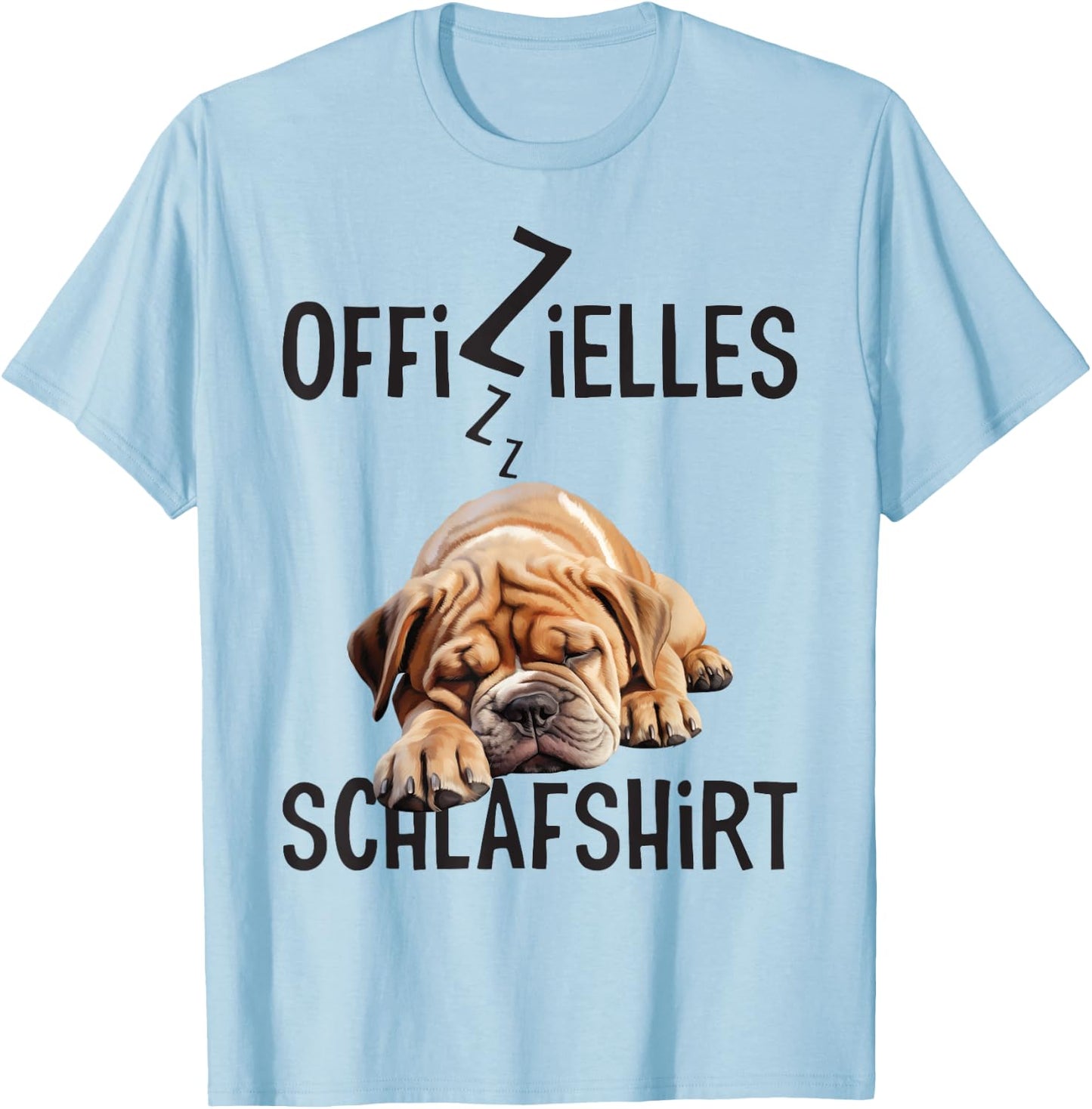 Englische Bulldogge Offizielles Schlafshirt Mit Hund Lustig T-Shirt - T-Shirt | Light Blue