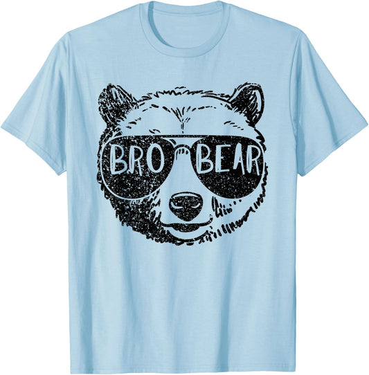 Brother Bear Face Sunglasses Big Little Brother Father's Day T-Shirt - T-Shirt | Light Blue