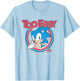 Sonic The Hedgehog Too Easy Americana Distressed Logo T-Shirt - T-Shirt | Light Blue