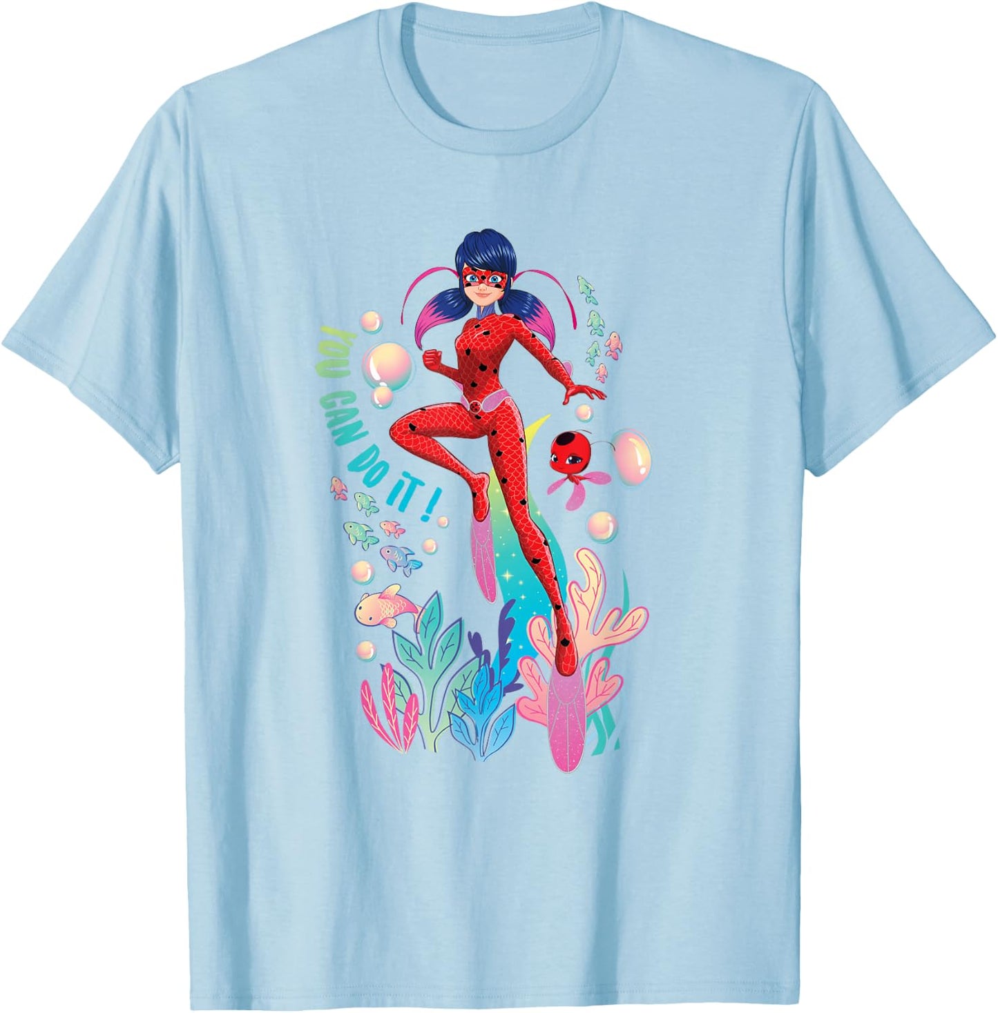 Miraculous Ladybug Summer Aqua You Can Do It T-Shirt - T-Shirt | Light Blue