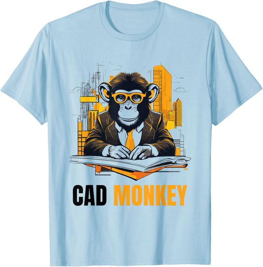 Architect Cad Monkey Architecture Student Apprenticeships T-Shirt - T-Shirt | Light Blue