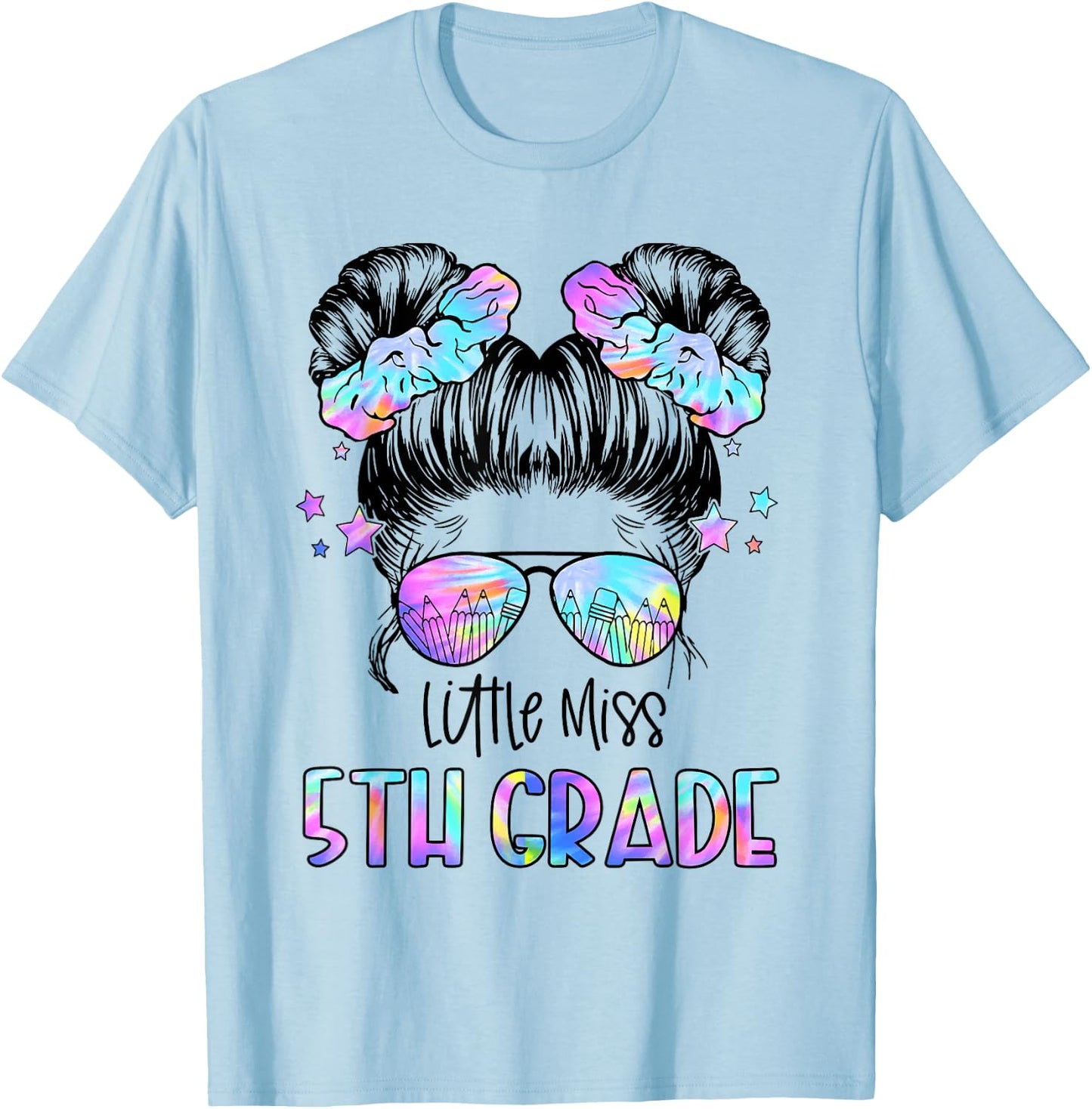 Little Miss 5th Grade First Day Of School Fifth Grade Girls T-Shirt - T-Shirt | Light Blue