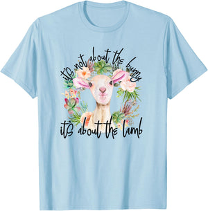 It's Not About The Bunny It's About The Lamb Religion Easter T-Shirt - T-Shirt | Light Blue