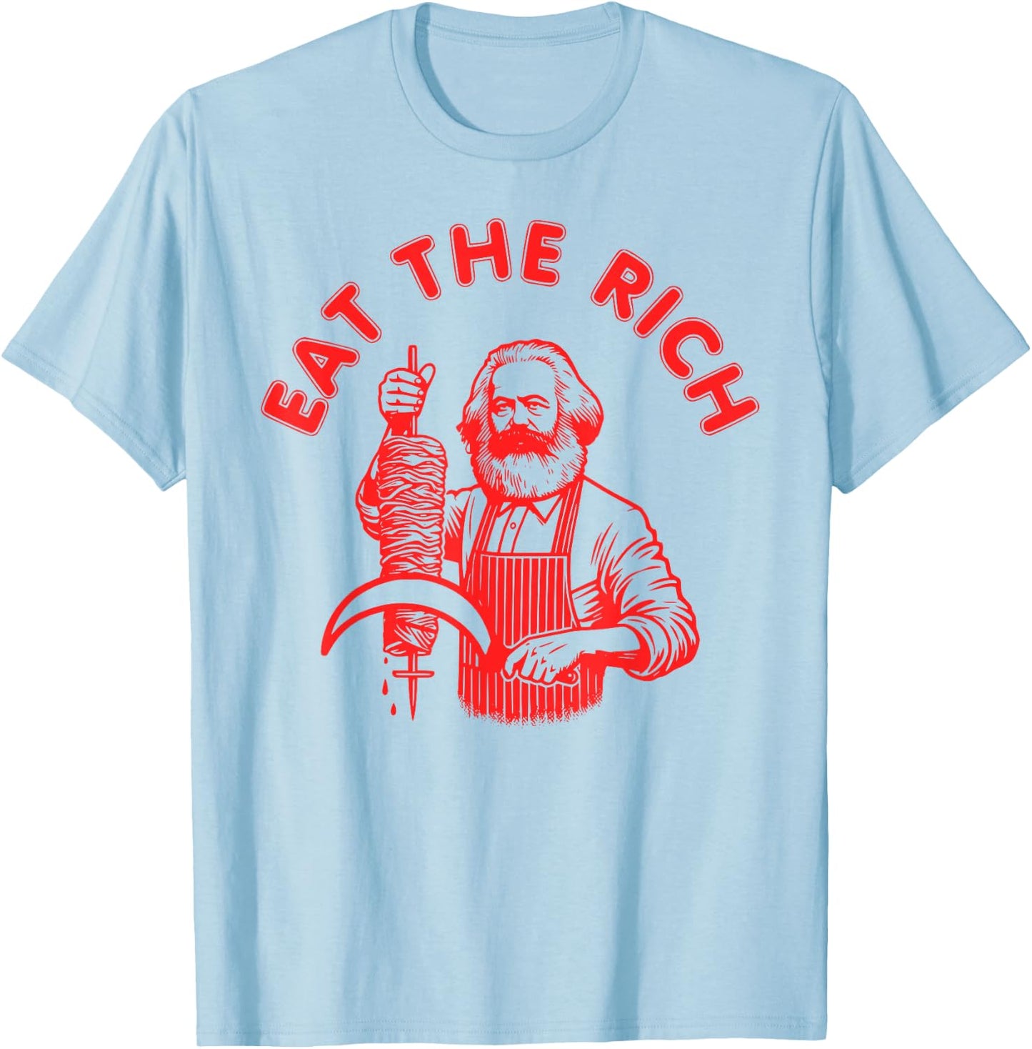 Eat the rich - Karl Marx Eat Döner Kebab Rich T-Shirt - T-Shirt | Light Blue
