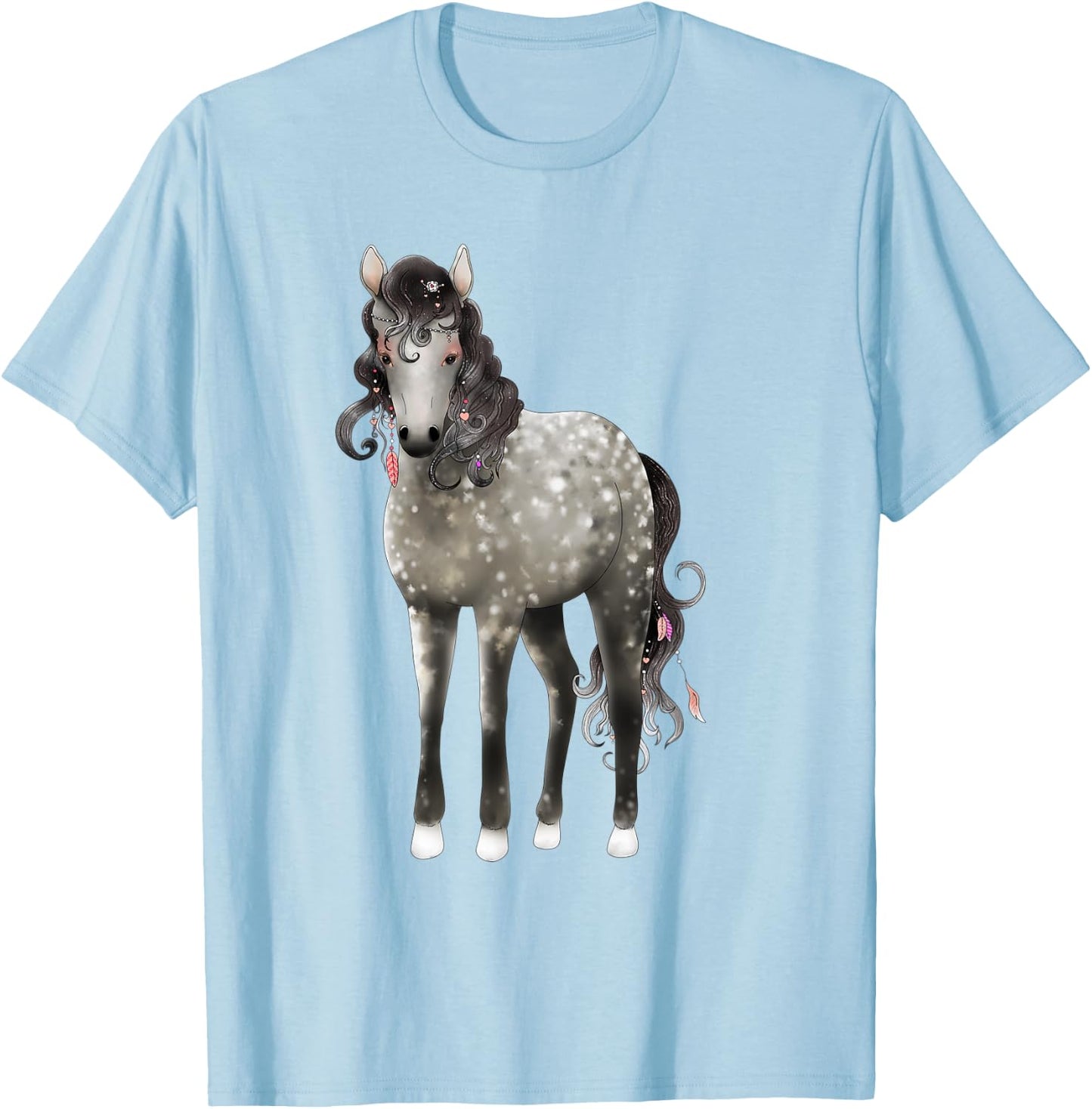 Dapple Grey Horse Shirt Gift T-Shirt - T-Shirt | Light Blue