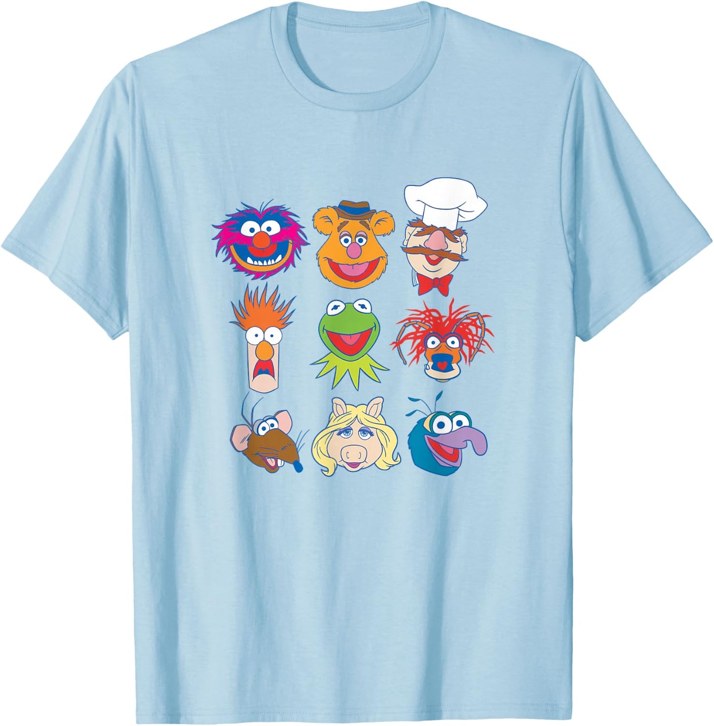 Disney The Muppets Classic Characters Group Shot Logo T-Shirt - T-Shirt | Light Blue
