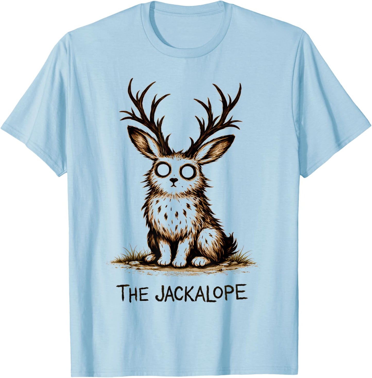 Jackalope Cute Creepy Cryptid T-Shirt - T-Shirt | Light Blue