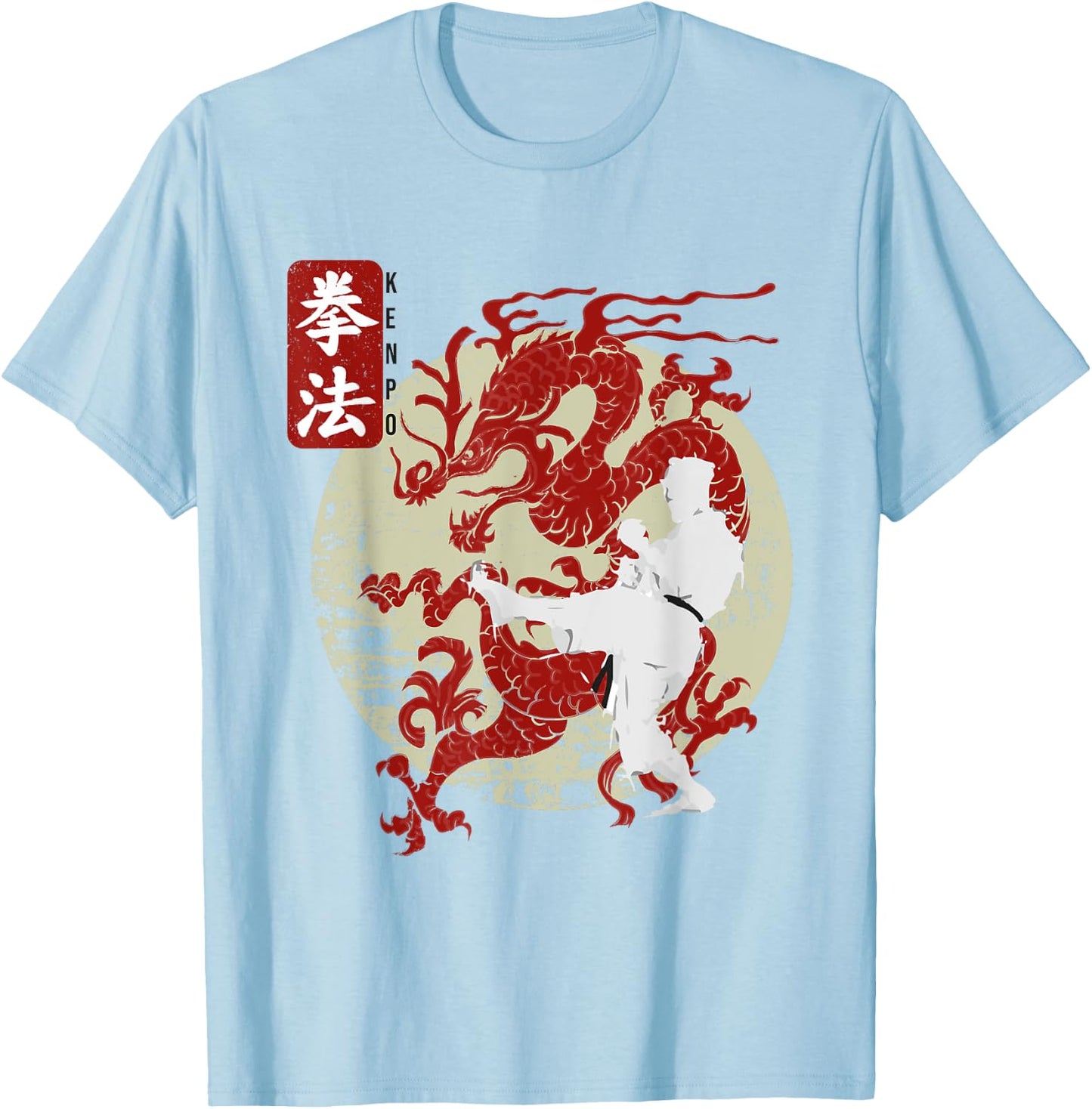 Kenpo Karate Dragon Symbol T-Shirt - T-Shirt | Light Blue