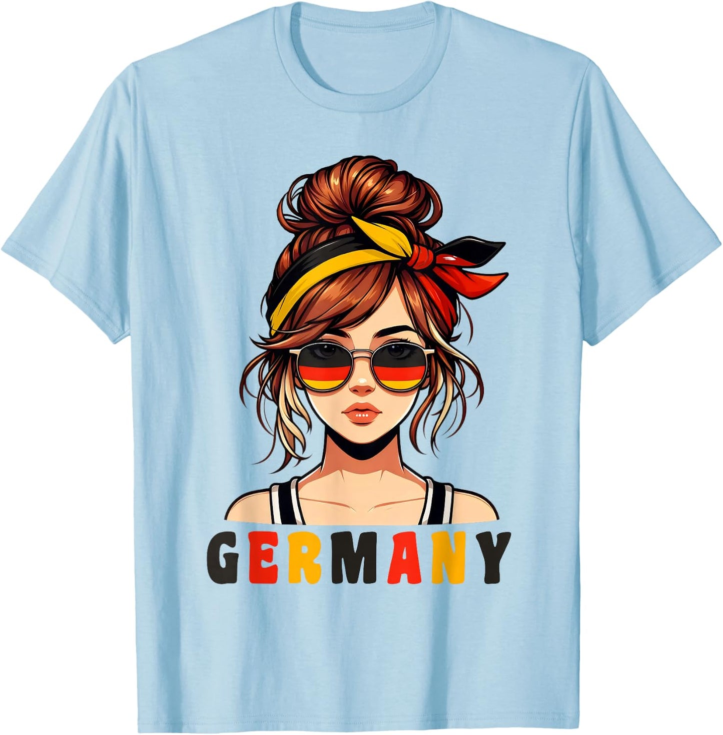 Deutschland Damen Frau Deutsch Deutsches Mädchen Damen Mädchen T-Shirt - T-Shirt | Light Blue
