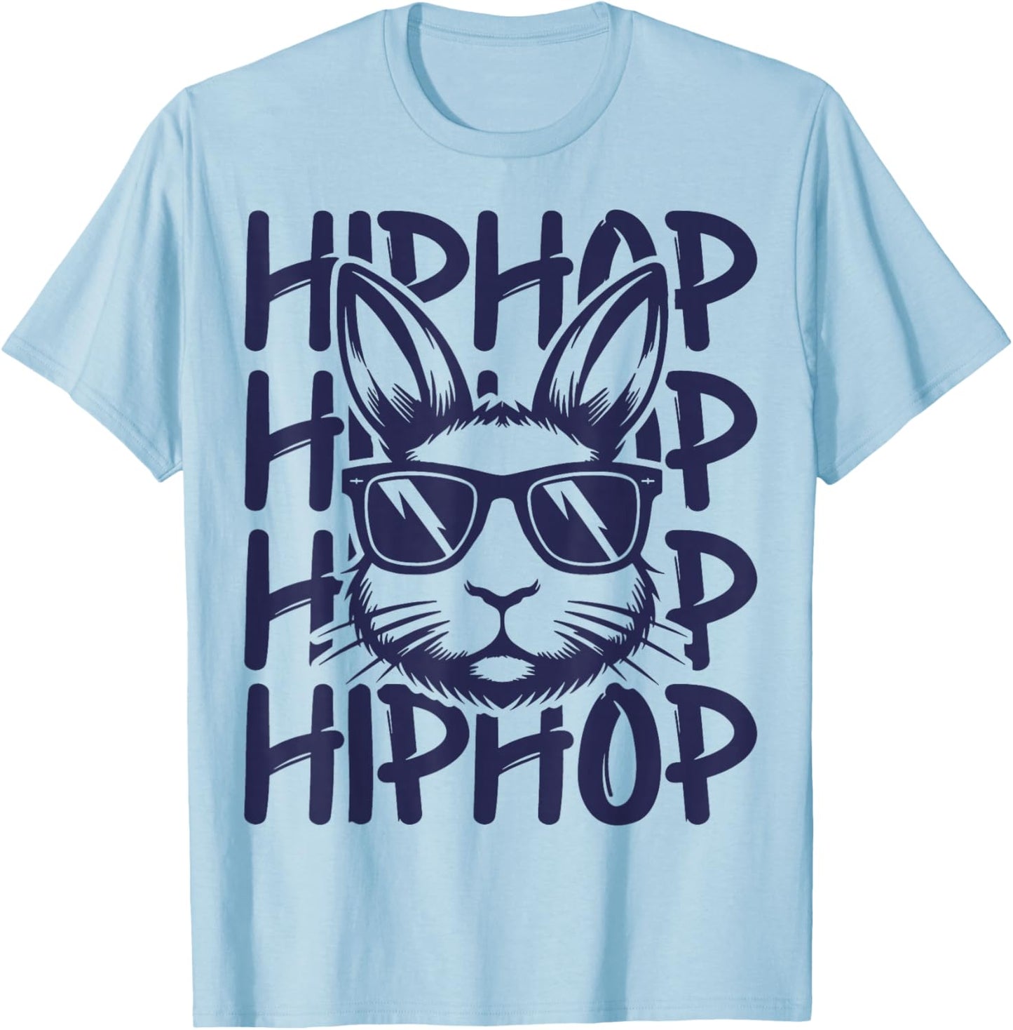 Hip Hop Bunny Sunglasses Easter For Kids Boys Men T-Shirt - T-Shirt | Light Blue