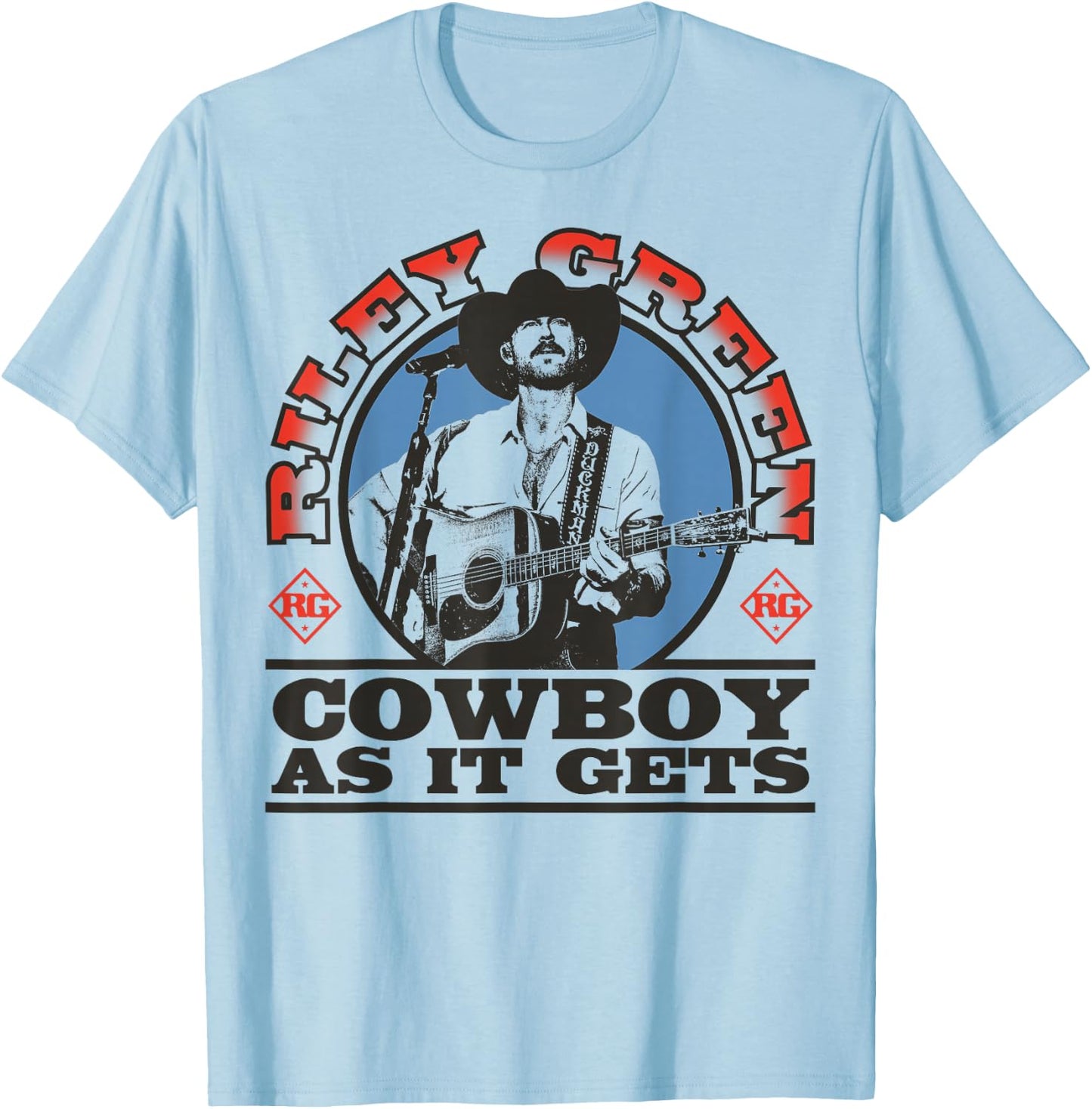 Riley Green Cowboy As it Gets Logo T-Shirt - T-Shirt | Light Blue