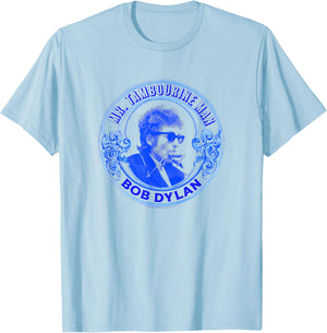 Bob Dylan Mr. Tambourine Man Official , white, S T-Shirt - T-Shirt | Light Blue
