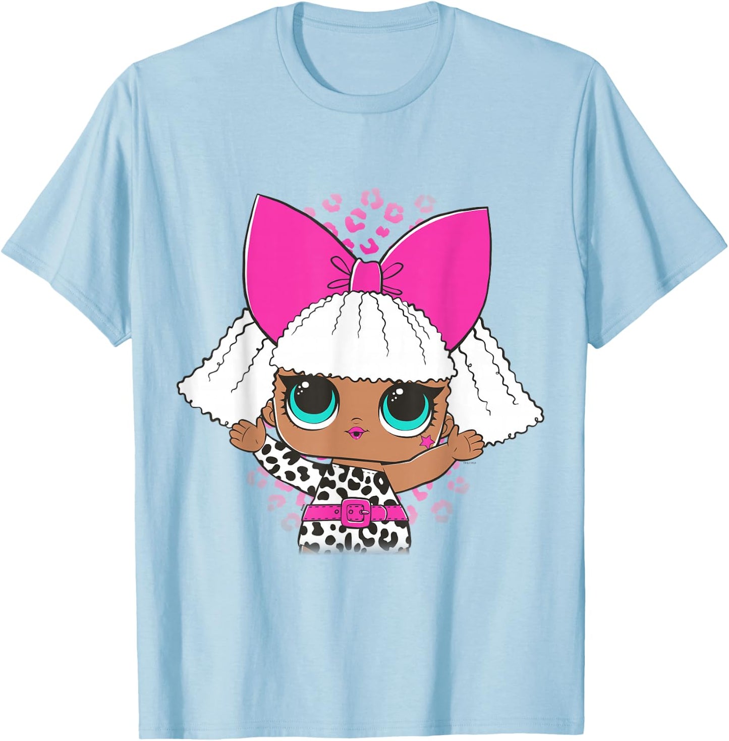 L.O.L. Surprise! Diva Cheetah Print Pink T-Shirt - T-Shirt | Light Blue