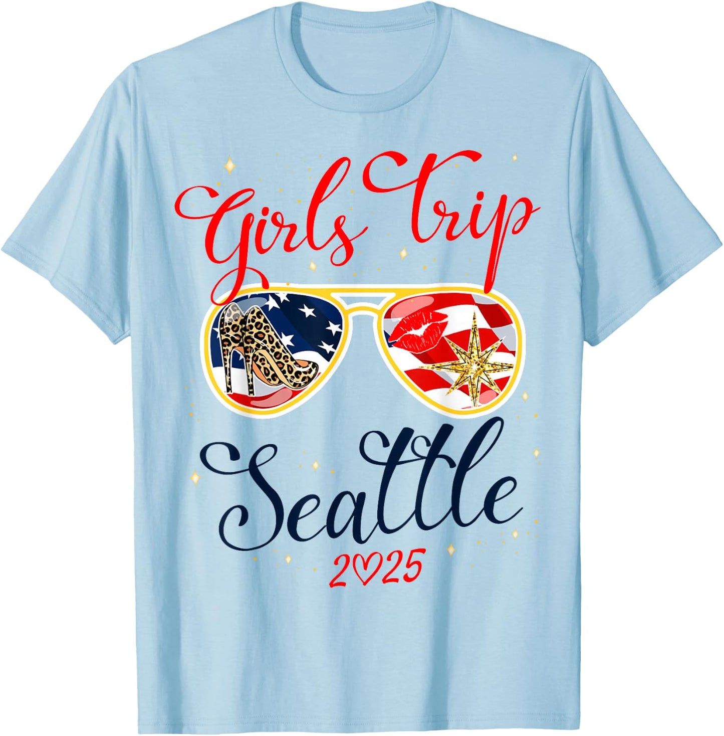 Girls Trip Seattle 2025 Shirts Weekend Birthday Squad T-Shirt - T-Shirt | Light Blue