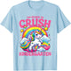 Crush Kindergarten Unicorn Girls Teacher Back to School T-Shirt - T-Shirt | Light Blue