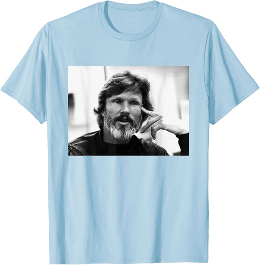 Me and Bobby McGee Singer Kris Kristofferson in 1982 T-Shirt - T-Shirt | Light Blue