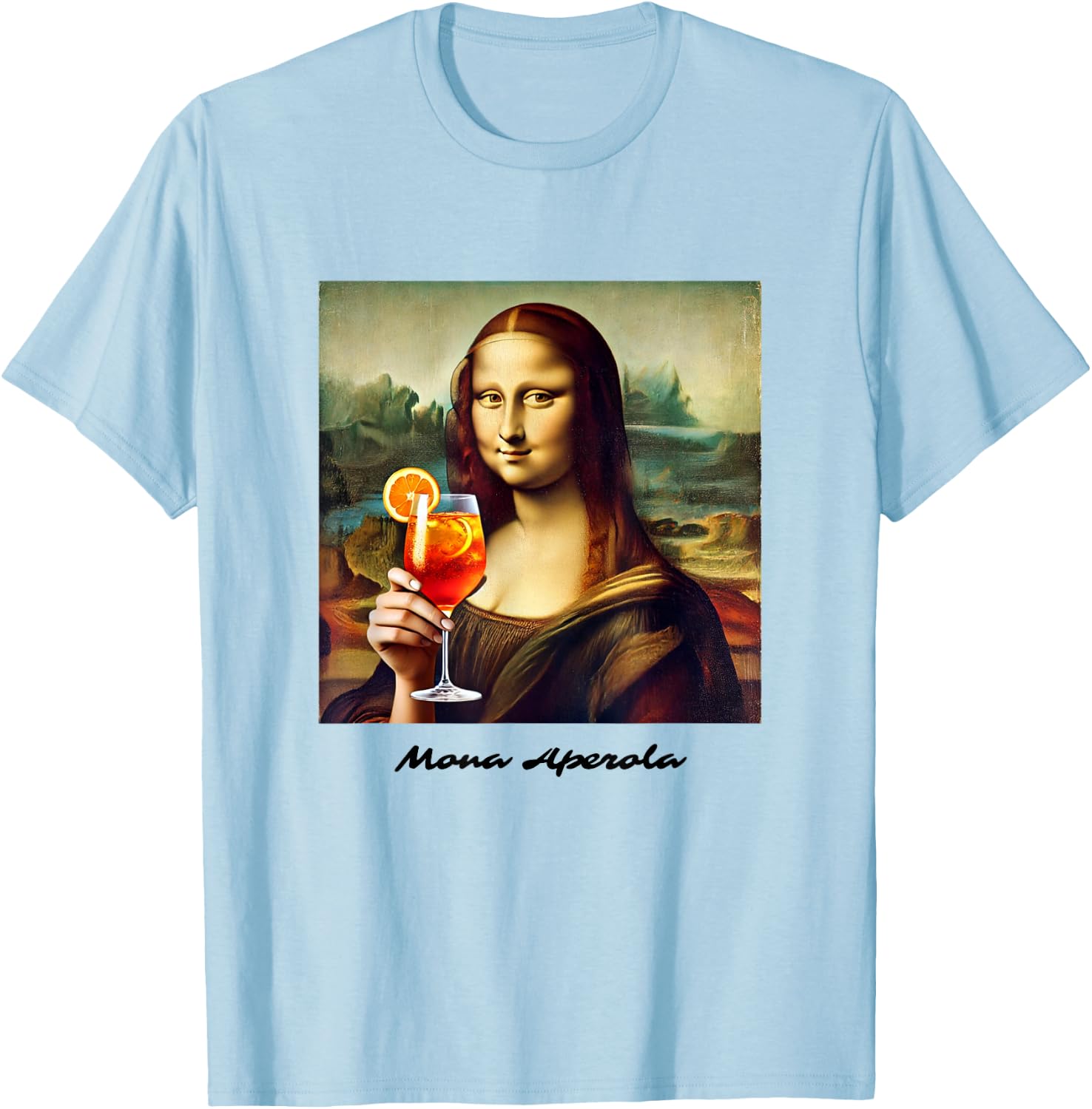 Mona Aperola | Holy Lisa Spritz Aperölchen Spritztour Team T-Shirt - T-Shirt | Light Blue
