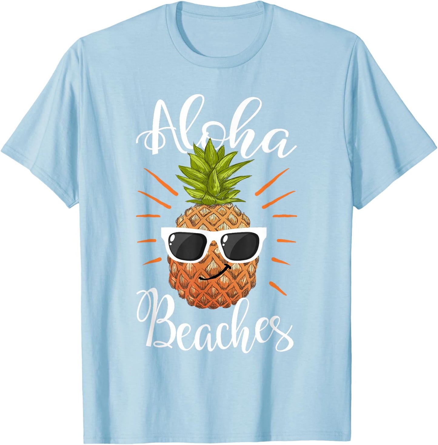 Aloha Beaches Hawaii Pineapple Sunglasses T-Shirt - T-Shirt | Light Blue