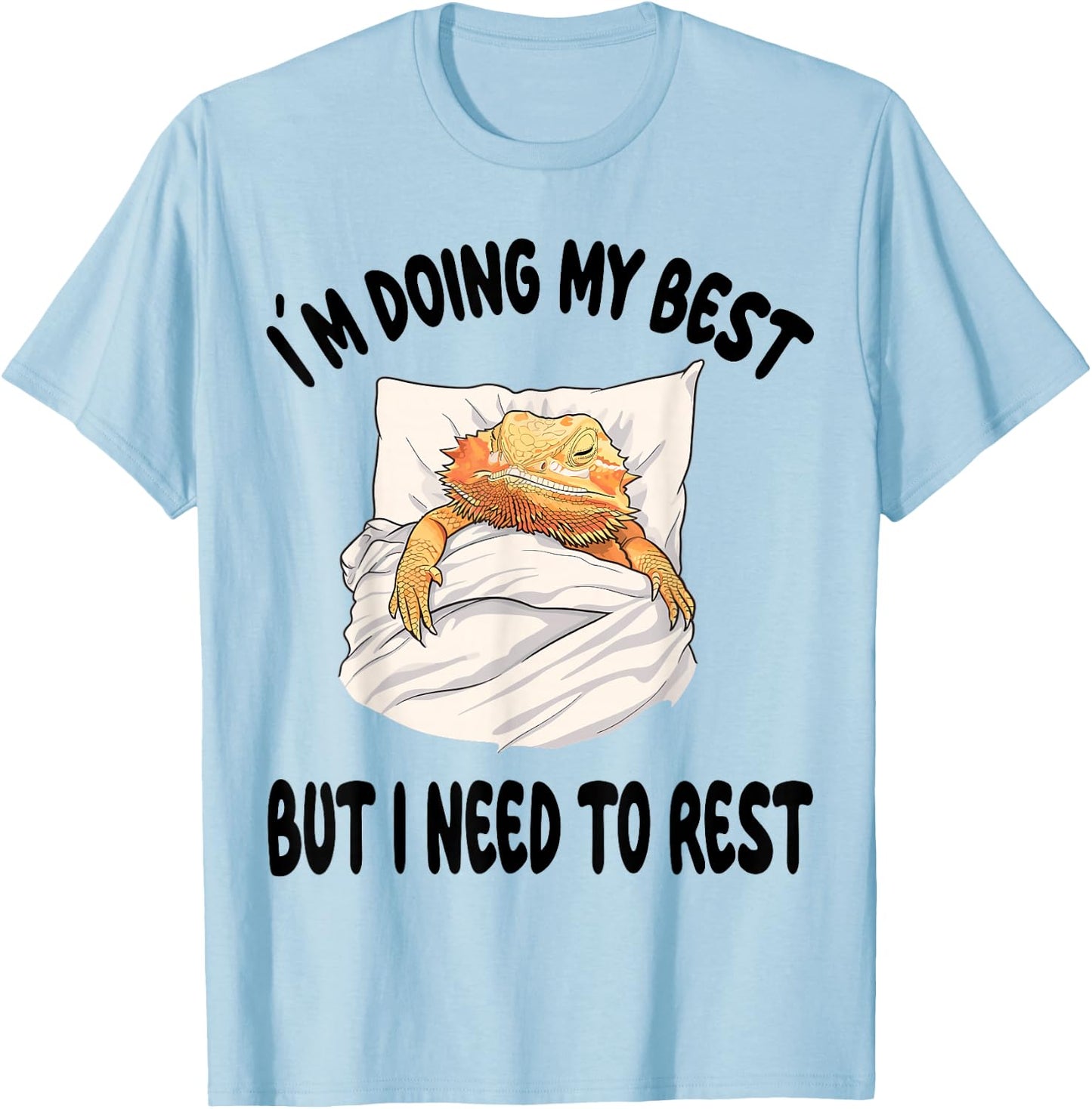 Bearded Dragon Pajamas Nightgown Sleeping Napping T-Shirt - T-Shirt | Light Blue