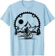 Funny Cat Riding Bicycle Vintage Mountain Biking Cat Biker T-Shirt - T-Shirt | Light Blue