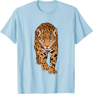Leopard Big Cat Leo Boys Girls Lovers Jaguar , White, s T-Shirt - T-Shirt | Light Blue