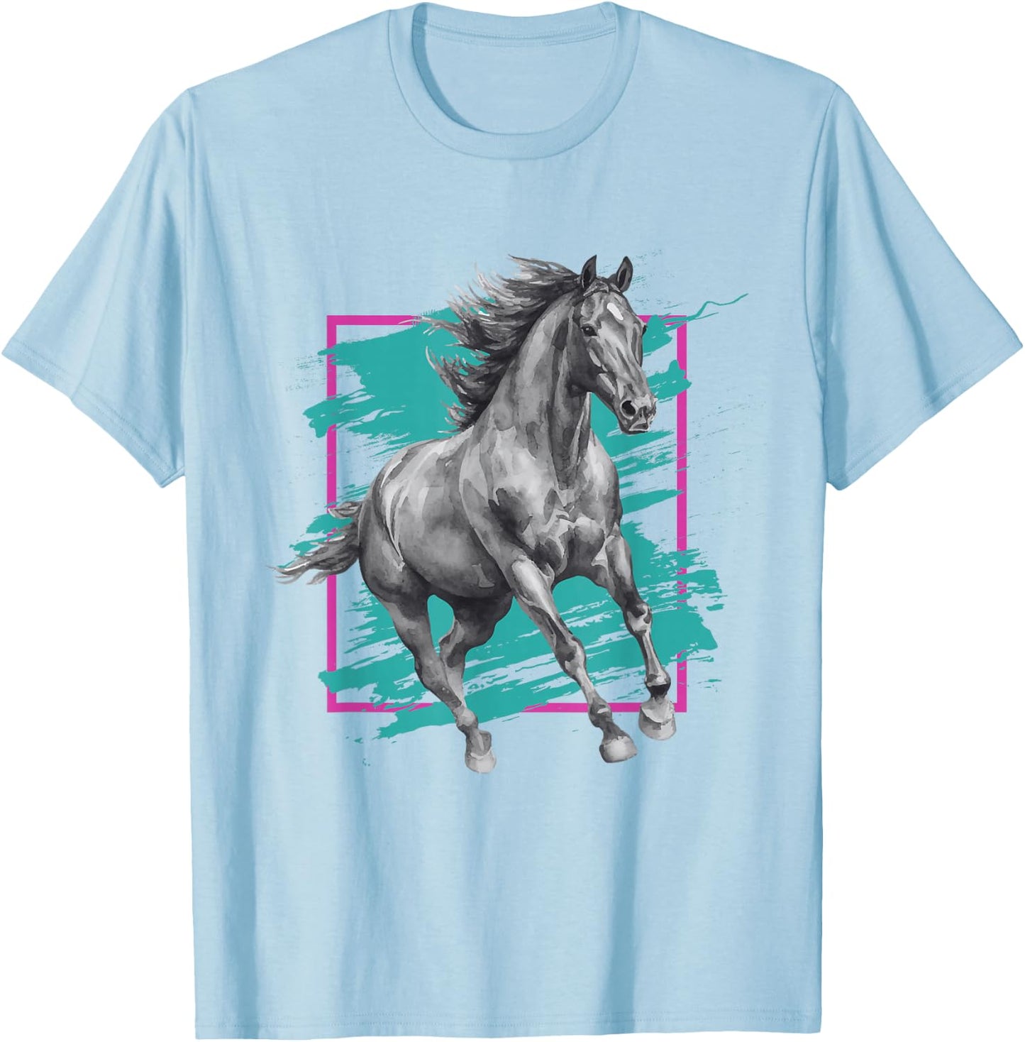Horse Vintage y2k 90s Aesthetic Retro 2000s T-Shirt - T-Shirt | Light Blue