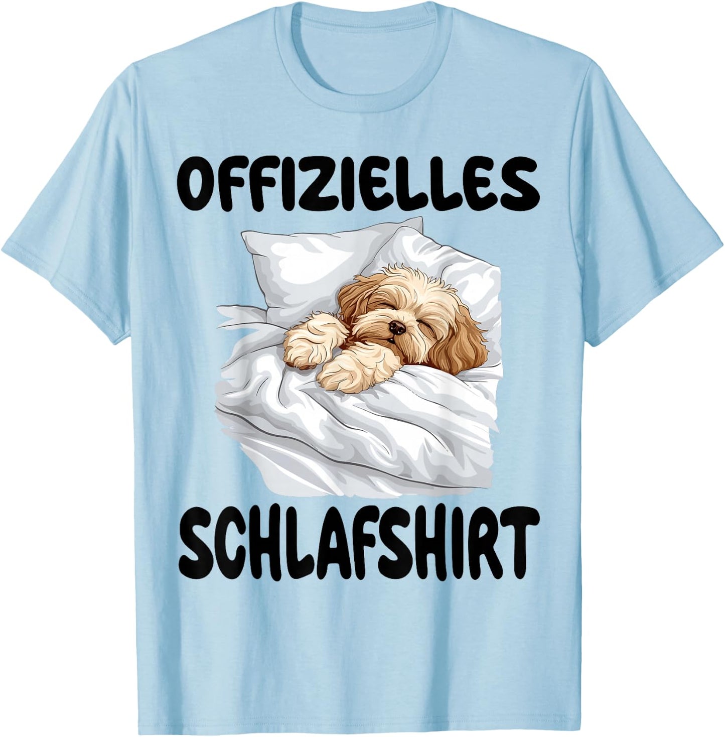 Havanese Dog Official Sleep Shirt Nightdress , black, S T-Shirt - T-Shirt | Light Blue