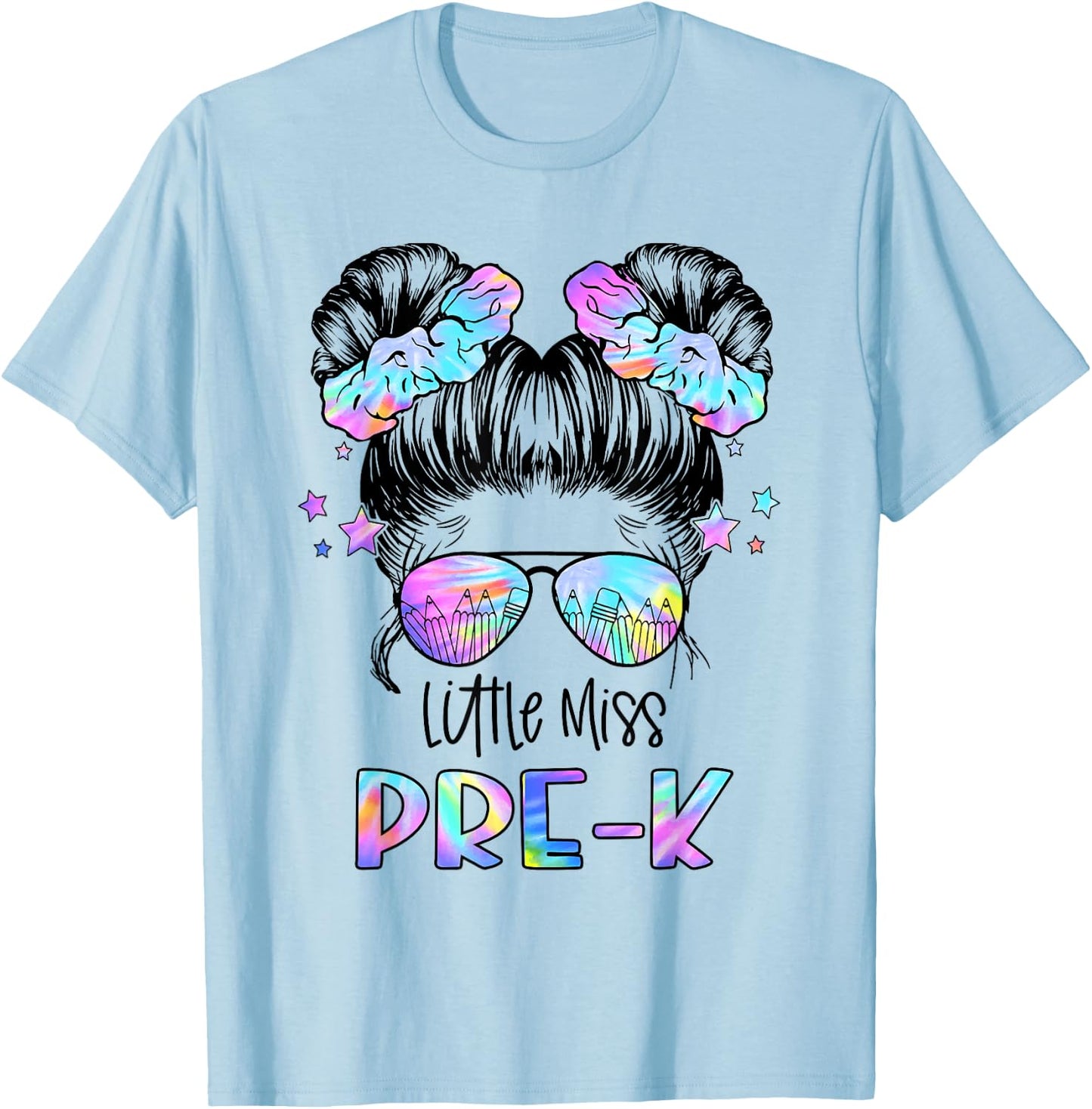 Little Miss PRE-K First Day Of School Preschool Girls Kids T-Shirt - T-Shirt | Light Blue