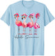 Flamingo Pink Palm Tree Tropical Beach Summer Vacation Women T-Shirt - T-Shirt | Light Blue