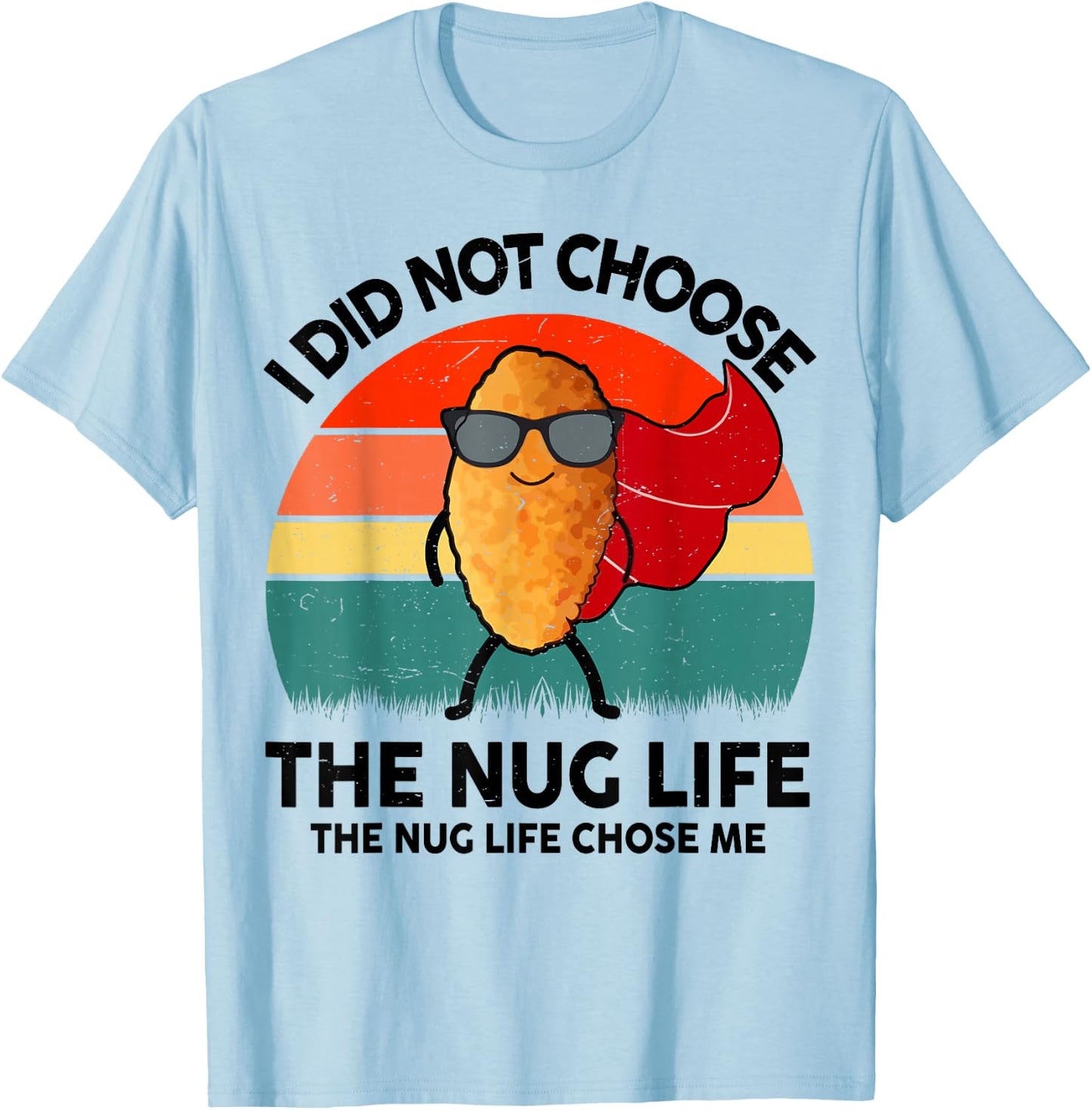 Funny Nug-Life Kids Toddler Boy I Love Chicken Nuggets Retro T-Shirt - T-Shirt | Light Blue
