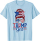 Trump Girl Messy Bun Sunglasses Trump 2024 for Girls and Women T-Shirt - T-Shirt | Light Blue