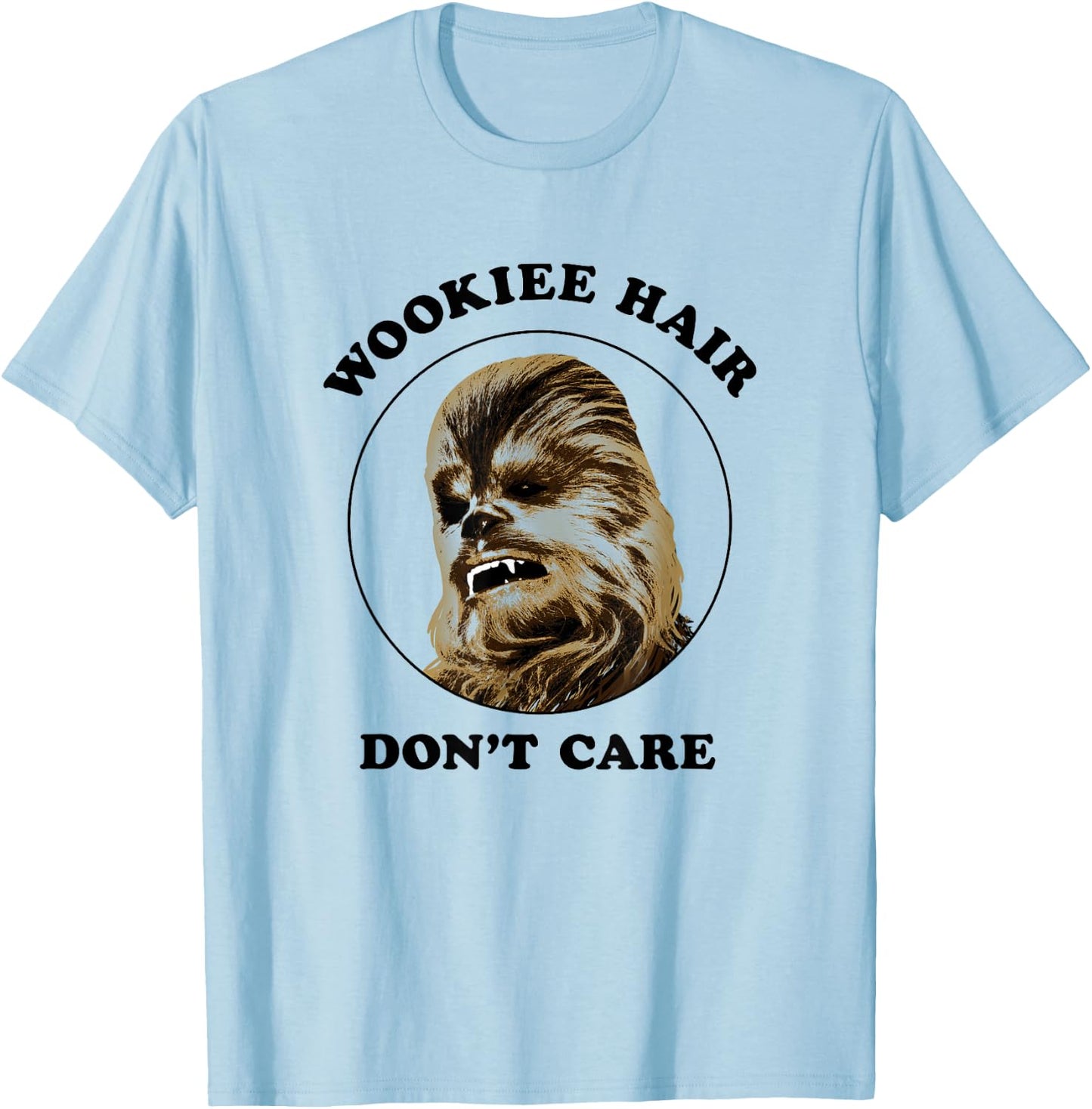 Star Wars Classic Vintage Chewbacca Wookie Hair Don't Care T-Shirt - T-Shirt | Light Blue