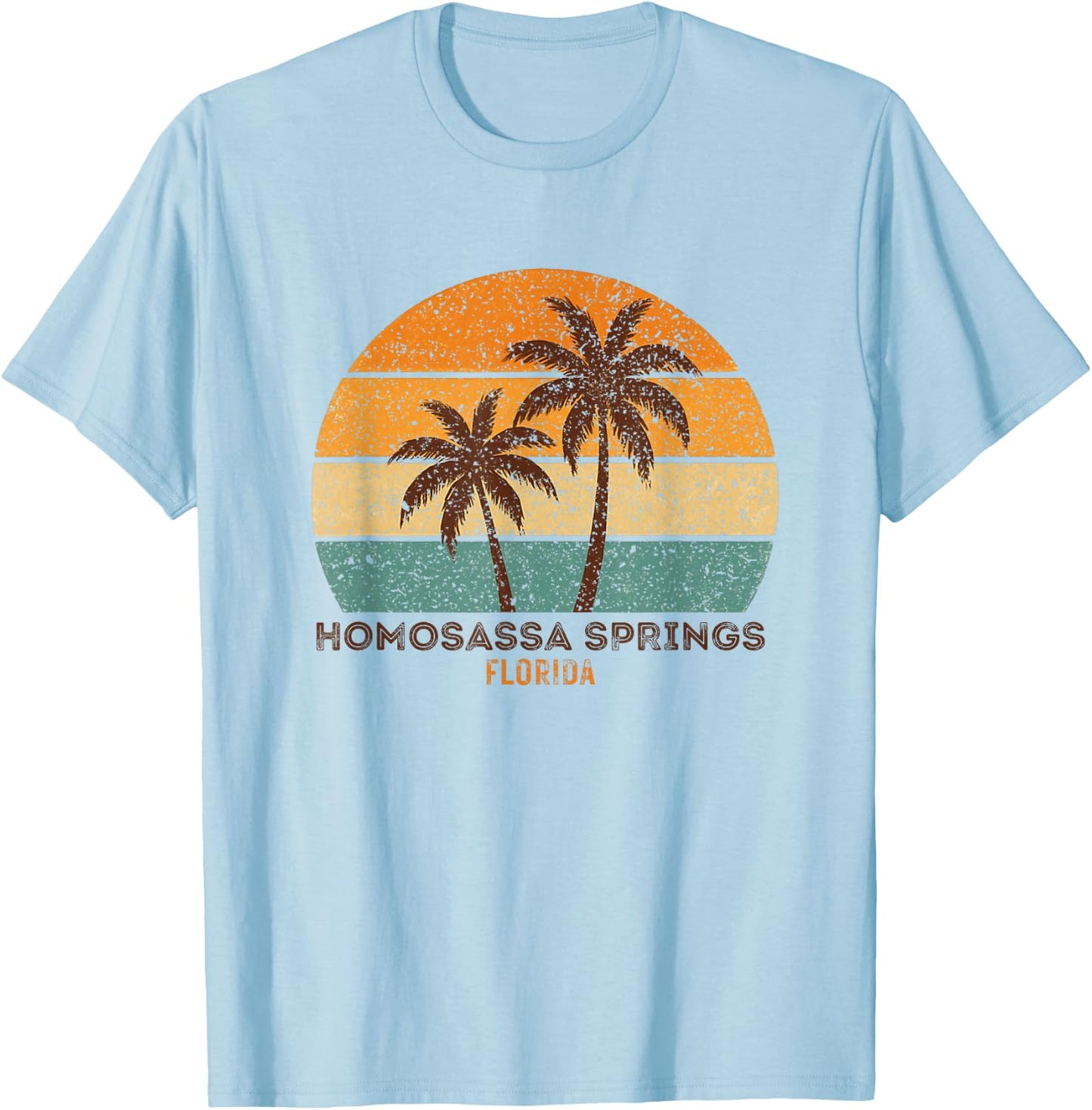 Homosassa Springs Florida Retro Vintage Souvenir Gift T-Shirt - T-Shirt | Light Blue