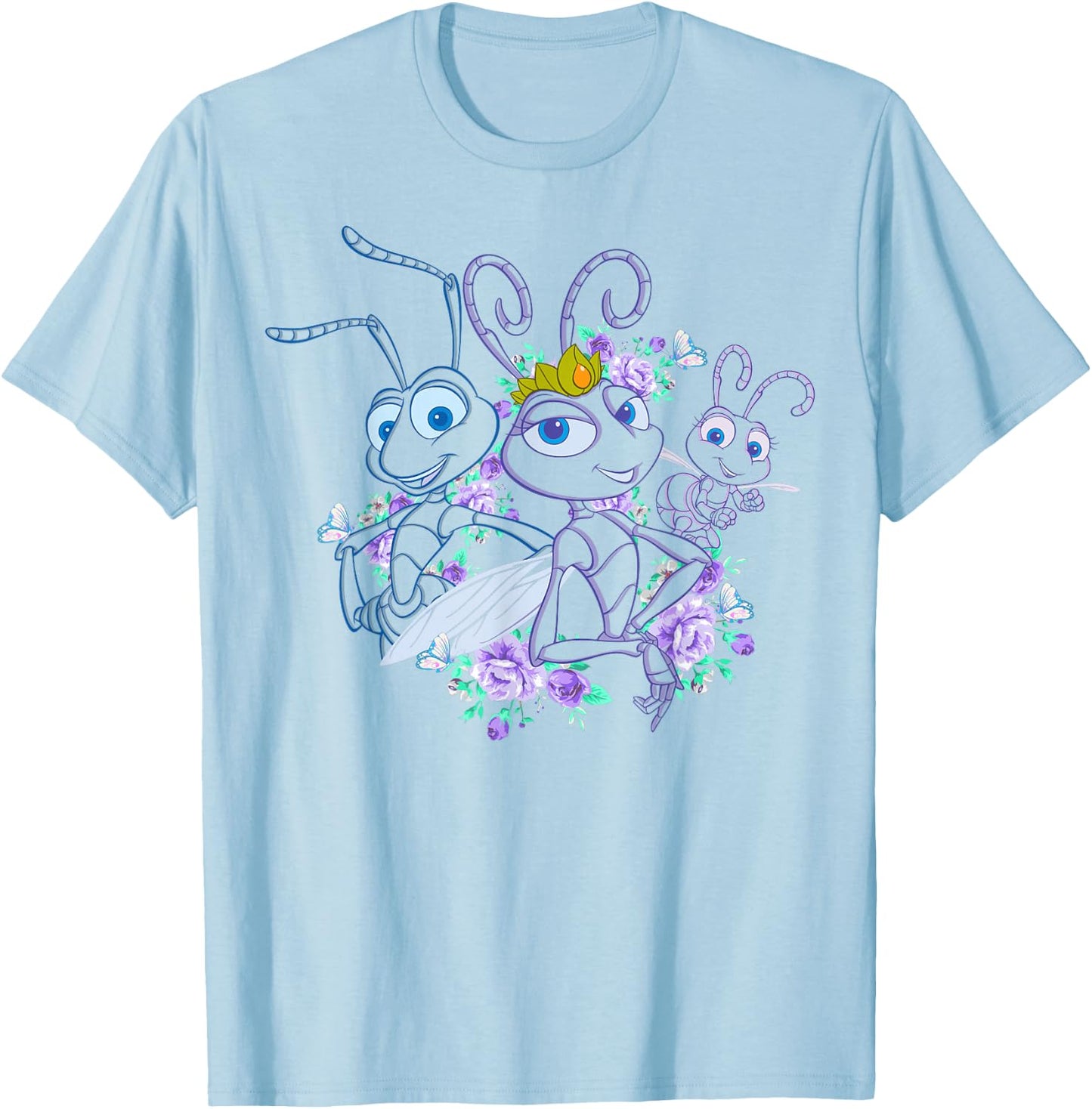 Disney Pixar A Bug's Life Queen Ant Trio Floral Graphic T-Shirt - T-Shirt | Light Blue