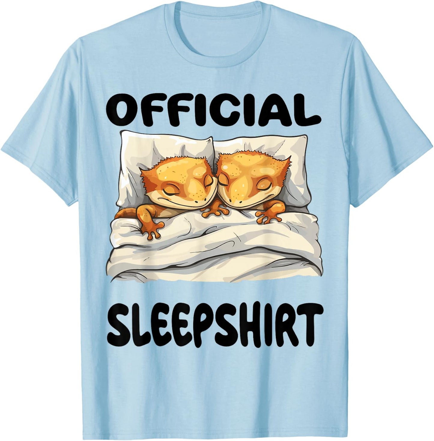 Crested Gecko Official Sleepshirt Pajamas Nightgown T-Shirt - T-Shirt | Light Blue