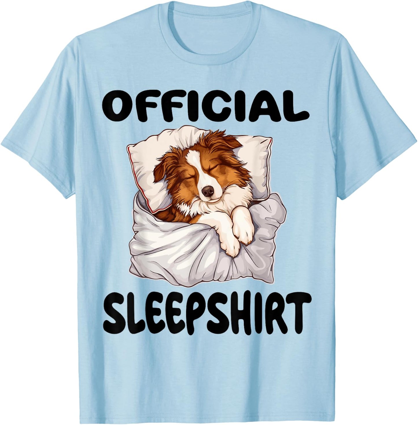 Official Australian Shepherd Pyjamas, white, S T-Shirt - T-Shirt | Light Blue