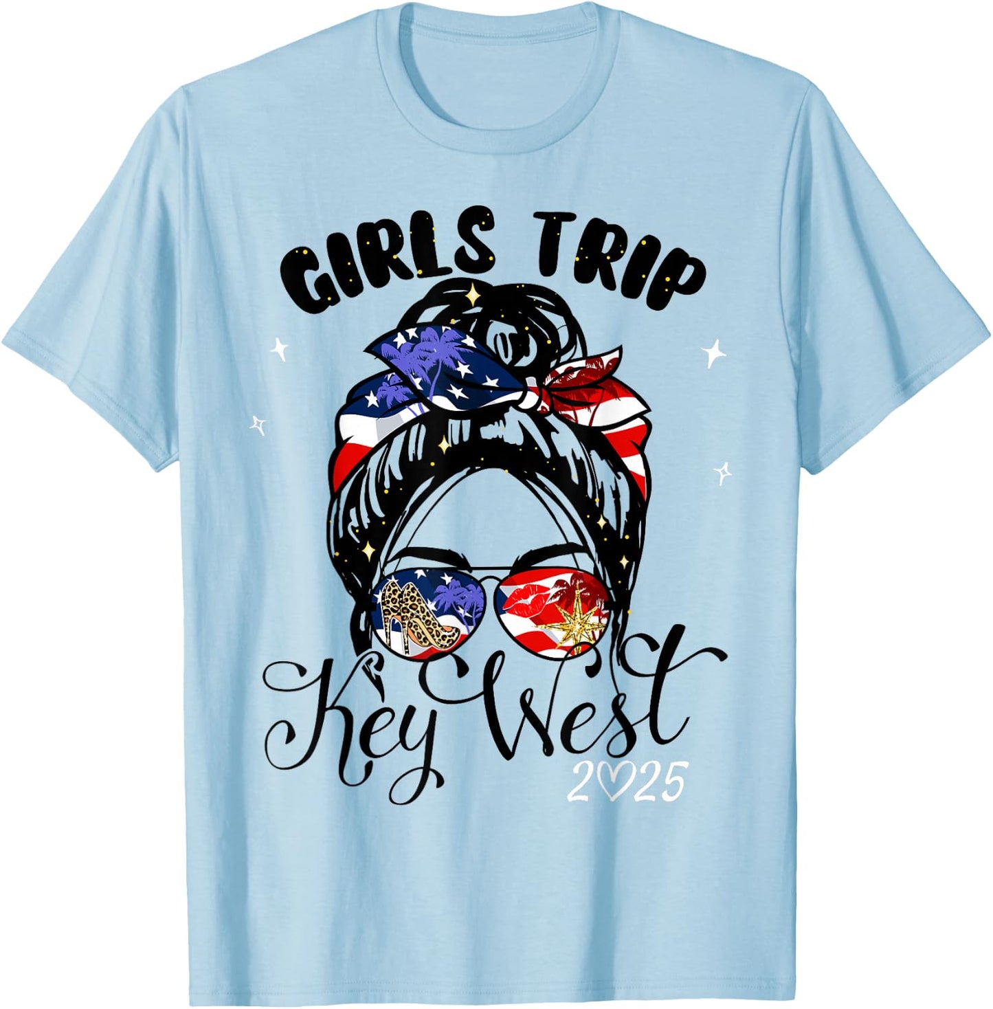 Girls Trip Key West 2025 Weekend Birthday Squad T-Shirt - T-Shirt | Light Blue
