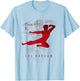 Bruce Lee The Dragon Flying Kick Silhouette Vintage T-Shirt - T-Shirt | Light Blue