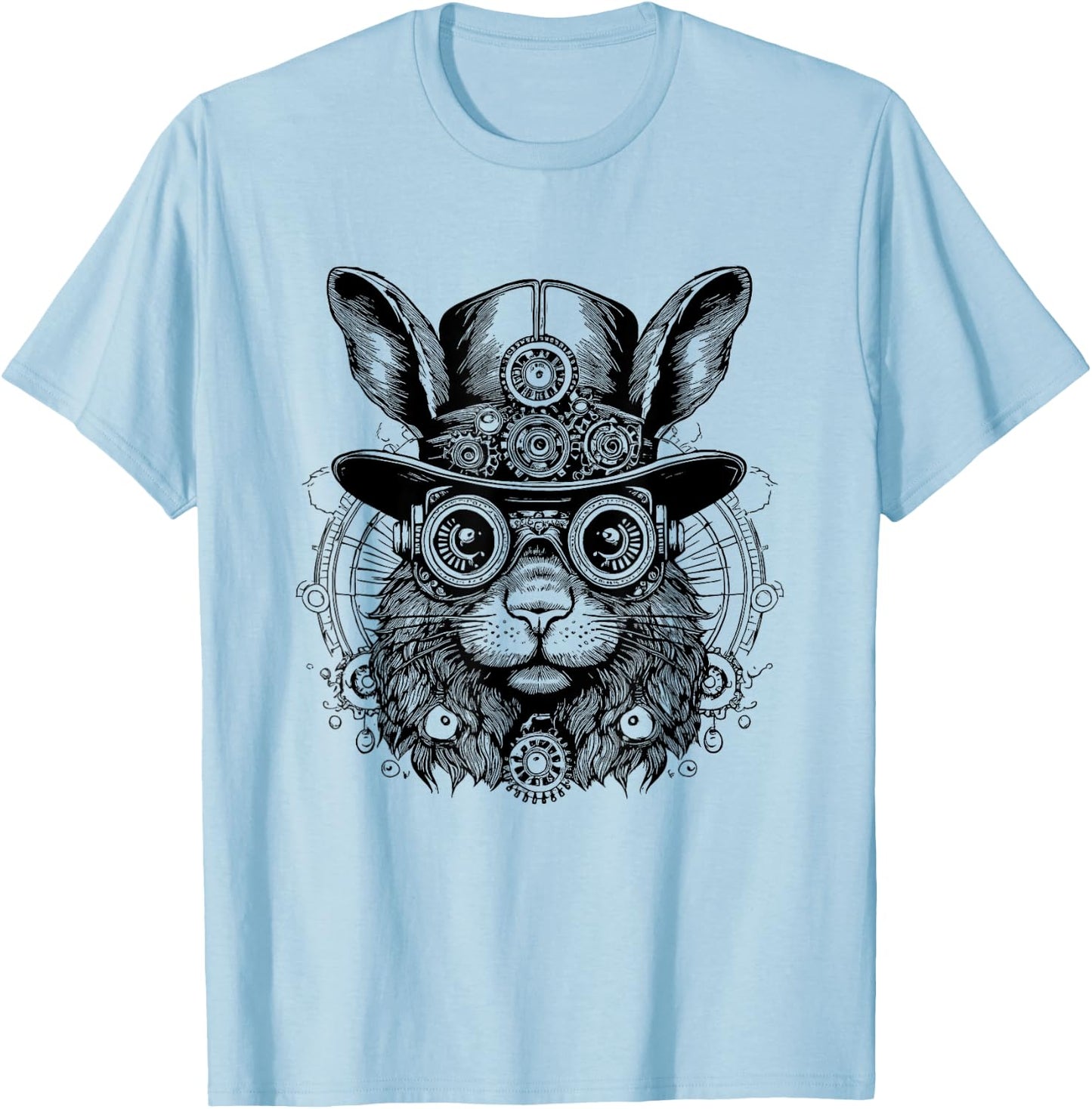 Fantasy Steampunk Rabbit Lover, Whimsical Bunny Animal T-Shirt - T-Shirt | Light Blue