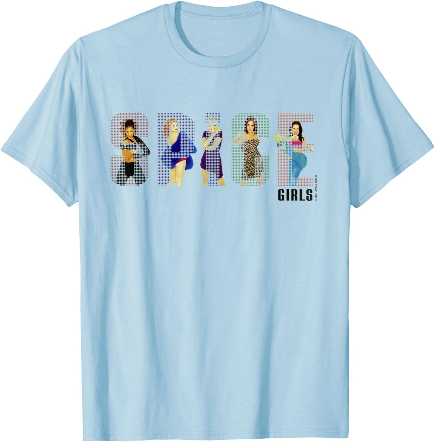 Official Spice Girls Album , White T-Shirt - T-Shirt | Light Blue