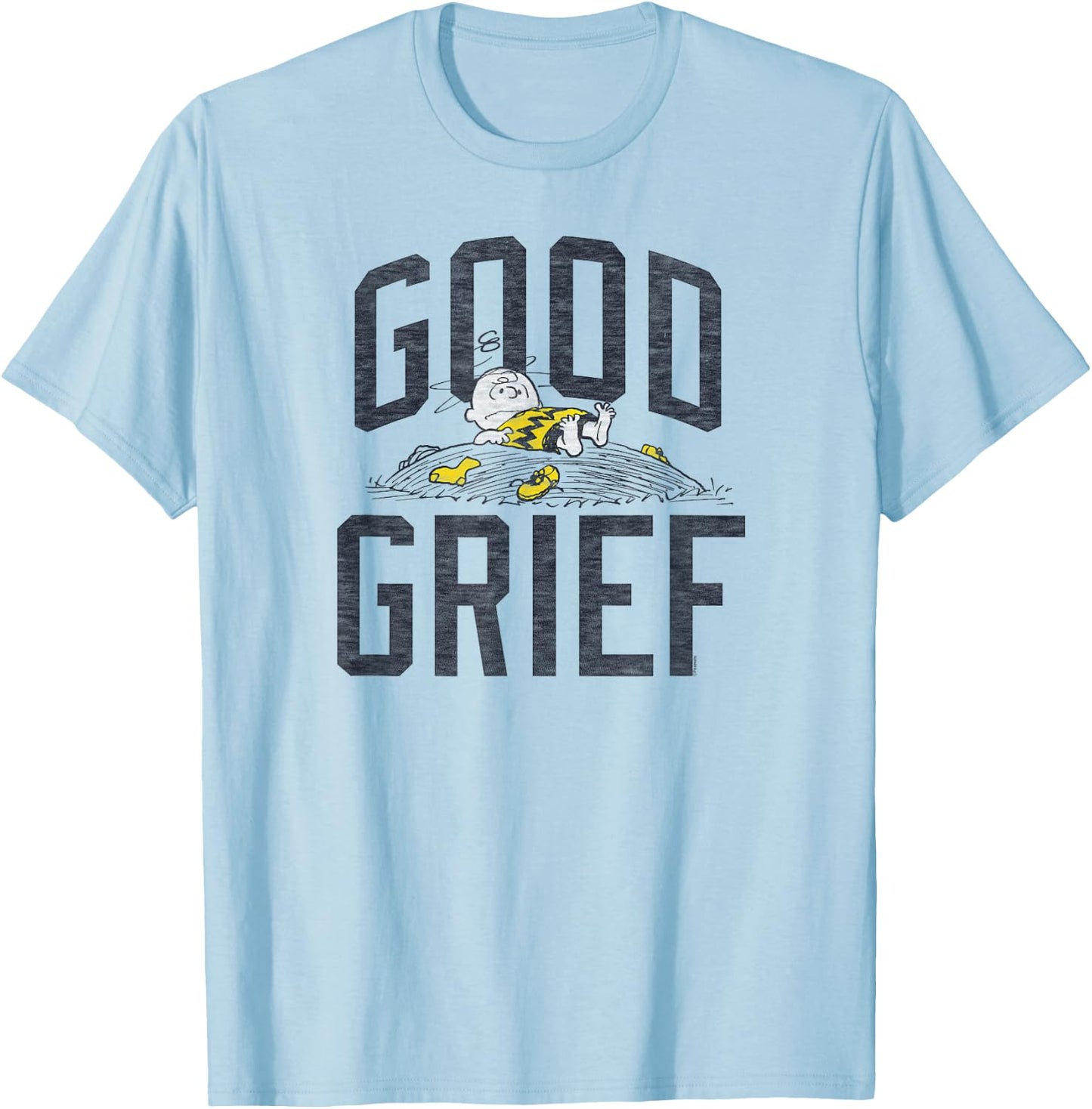 Peanuts Charlie Brown Good Grief Small T-Shirt - T-Shirt | Light Blue