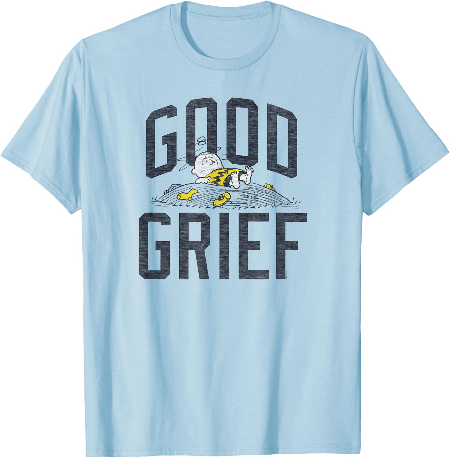 Peanuts Charlie Brown Good Grief Small T-Shirt - T-Shirt | Light Blue