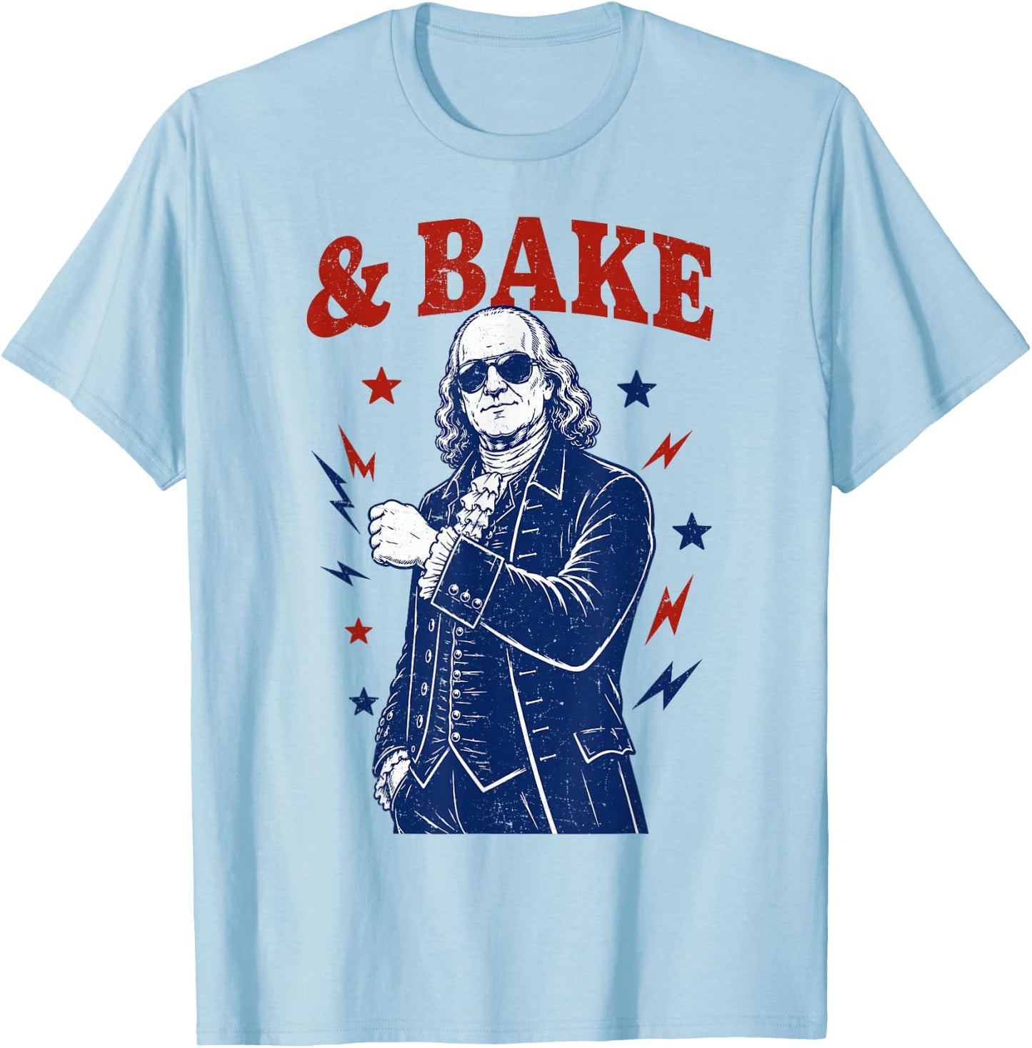 Funny Shake and Bake 4th of July Couple Matching T-Shirt - T-Shirt | Light Blue