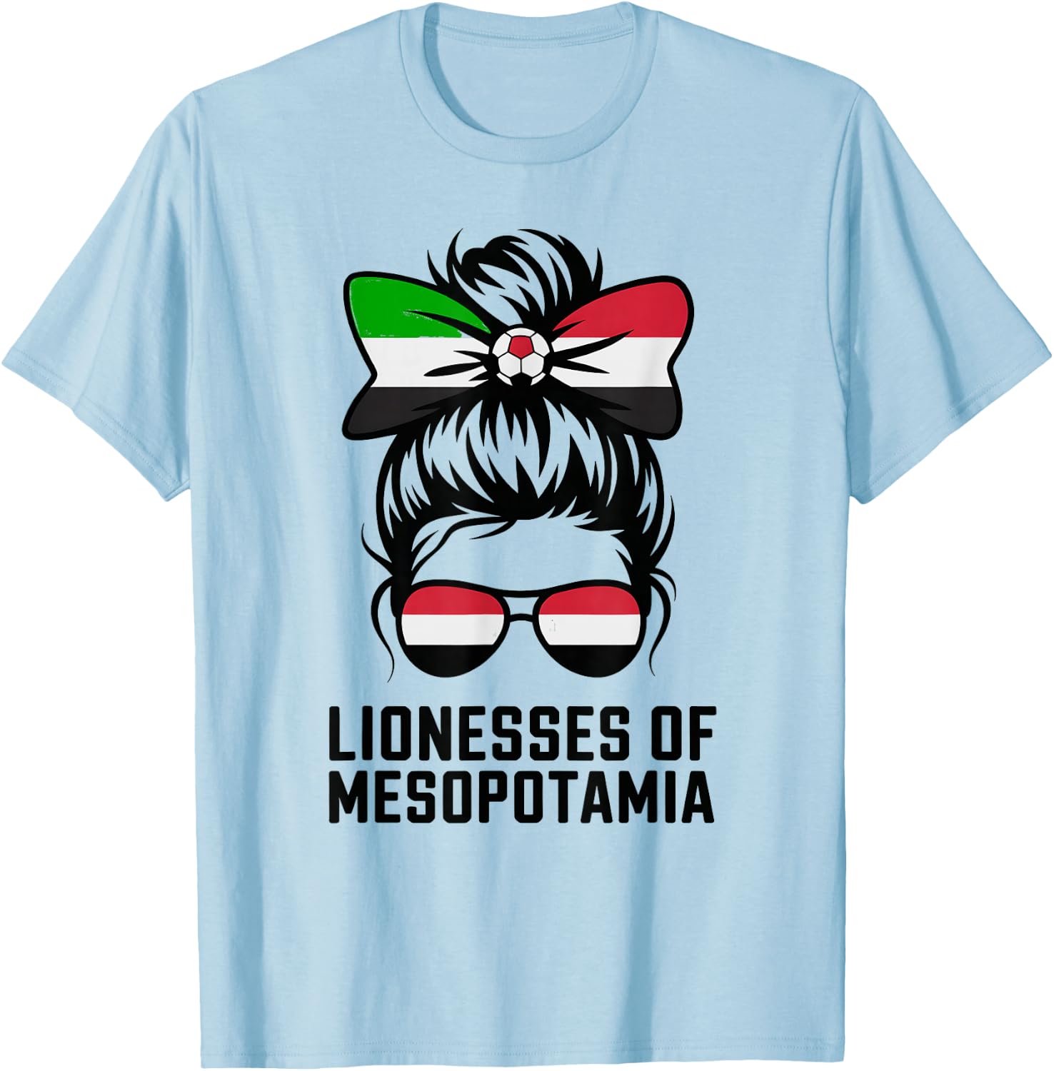 Proud Iraqi Girl Iraq Match Slogan Game Day Matching Fan T-Shirt - T-Shirt | Light Blue