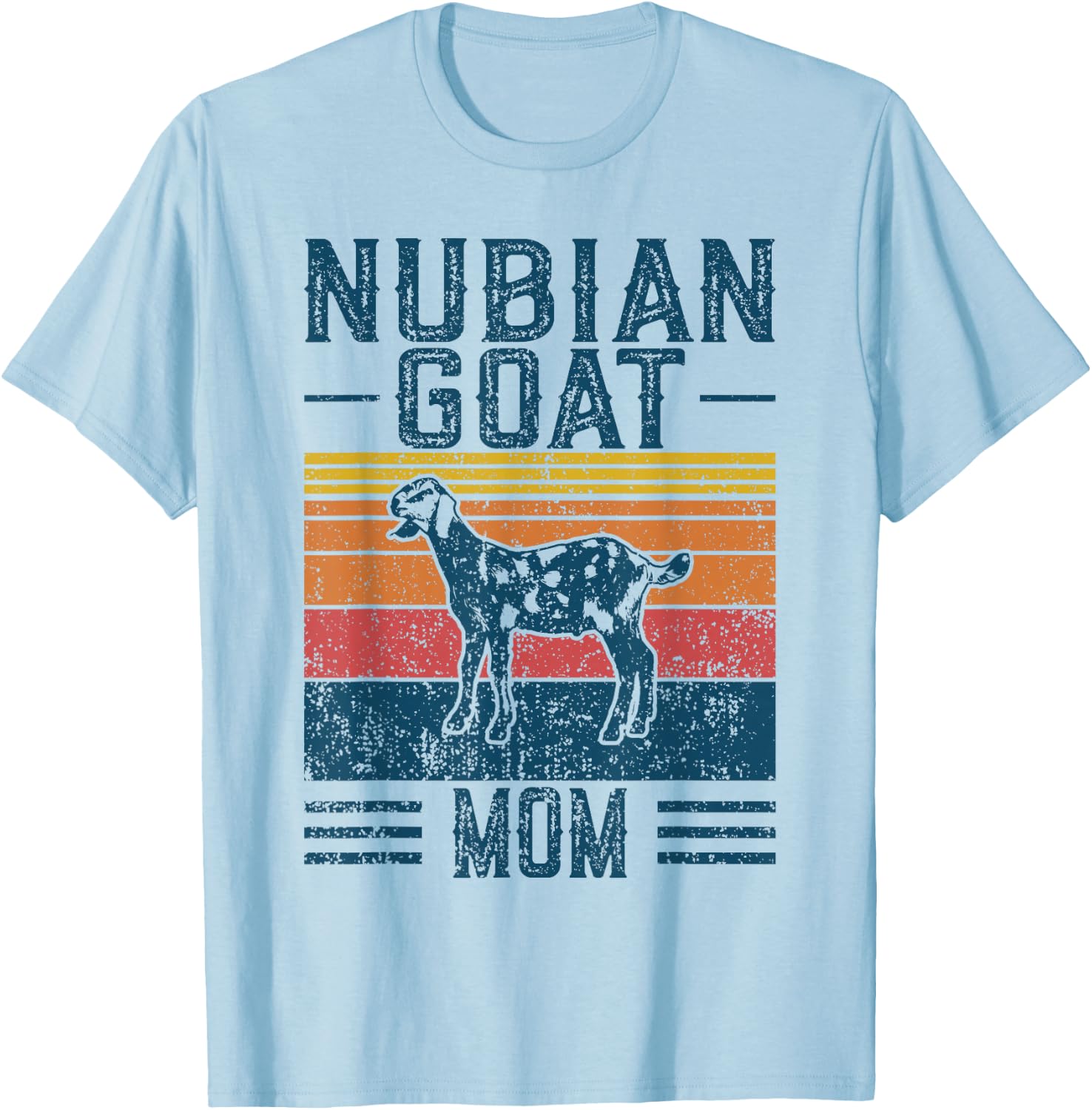 Best Goat Mom Women - Vintage Nubian Goat T-Shirt - T-Shirt | Light Blue
